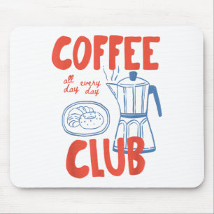 Coffee Club Retro Coffee Grafik für Kaffee Lover Mousepad