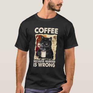 Coffee Coffee  Süße Katze V-Ausschnitt T-Shirt