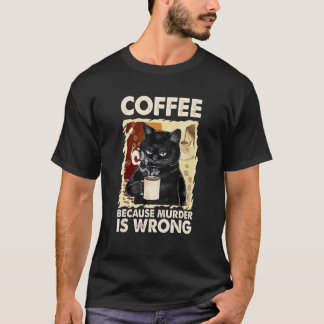 Coffee Coffee Süße Katze V-Ausschnitt T-Shirt
