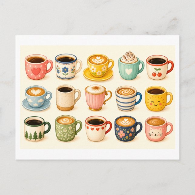 Coffee Collage Postkarte (Vorderseite)