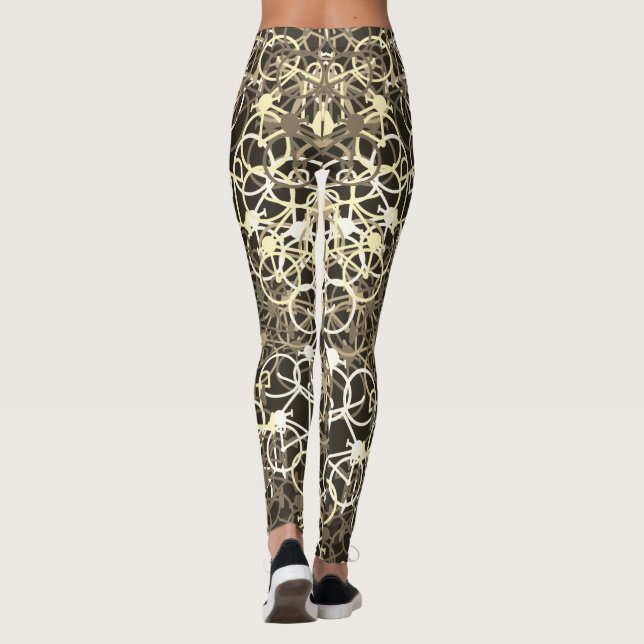 Coffee Color Bicycles Muster - Leggings des Cyclis (Rückseite)