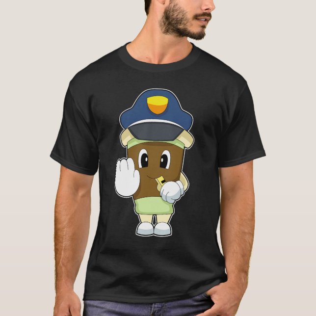 Coffee Cop Whistle Police T-Shirt (Vorderseite)