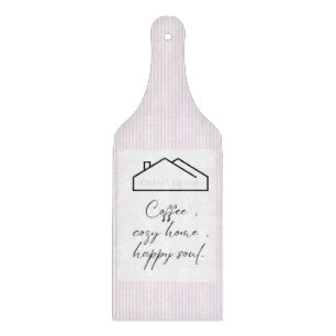 Coffee Cozy Home Happy Soul Glas Schneidbrett Schneidebrett