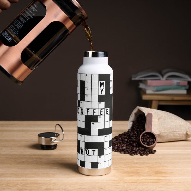 Coffee Crossword Puzzle Muster Trinkflasche (Kaffee)