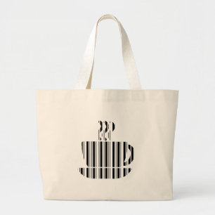 COFFEE CUP BAR CODE Tasse Barcode Muster Design Jumbo Stoffbeutel