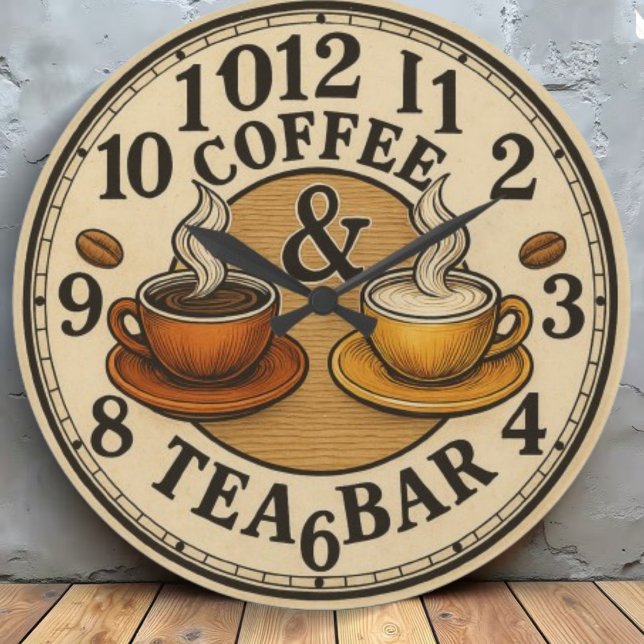 Coffee Cup Bar  home café Große Wanduhr (Von Creator hochgeladen)