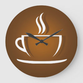 Coffee Cup Brown Große Wanduhr