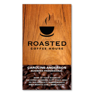 Coffee   Cup of Java   Kaffeebohnen Magnetische Visitenkarte