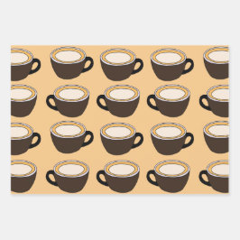 Coffee Cup Pattern Geschenkpapier Set