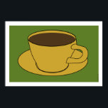 Coffee Cup-Pop der 1970er Jahre Art Poster<br><div class="desc">Gold ernten und Avocado grün, das sind die Farben, die die 70er Jahre bestimmt haben. Hang dieses Poster in deinem modernen Pad Mitte des Jahrhunderts und dann lebe dich zurück und genieße eine Tasse Kaffee. HINWEIS: Dieses Poster wurde zu 36x24 erstellt. Um diese Größe zu erhalten, drücken Sie die Schaltfläche...</div>