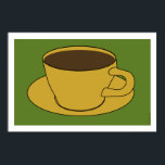 Coffee Cup-Pop der 1970er Jahre Art Poster<br><div class="desc">Gold ernten und Avocado grün, das sind die Farben, die die 70er Jahre bestimmt haben. Hang dieses Poster in deinem modernen Pad Mitte des Jahrhunderts und dann lebe dich zurück und genieße eine Tasse Kaffee. HINWEIS: Dieses Poster wurde zu 36x24 erstellt. Um diese Größe zu erhalten, drücken Sie die Schaltfläche...</div>