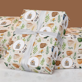 Coffee Cups Boho Muster Logo Geschenkpapier