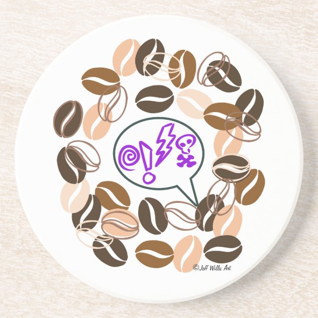 COFFEE & CUSSIN' von Jeff Willis Art Getränkeuntersetzer (Vorne)