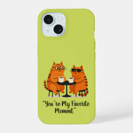 Coffee Date Cat Couple Phone Case iPhone 15 Hülle