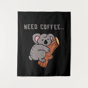 Coffee Design Funny Wandteppich
