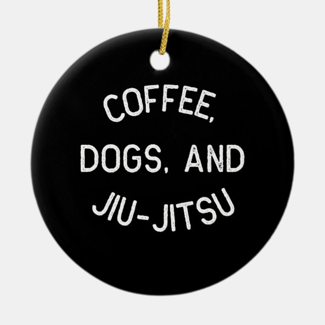 Coffee Dogs Jiu Jitsu für BJJ, Jujitsu-Geschenk Keramik Ornament (Vorne)