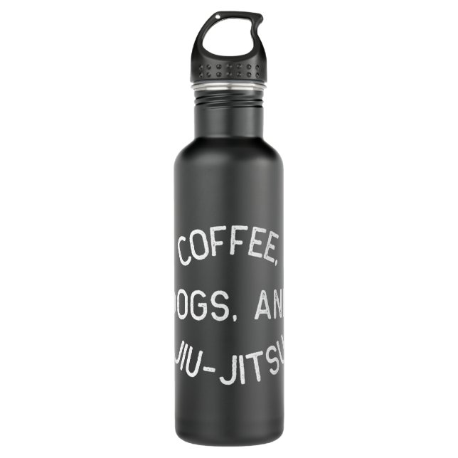 Coffee Dogs Jiu Jitsu Shirt für BJJ, Jujitsu-Gesch Edelstahlflasche (Vorderseite)