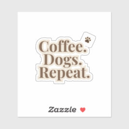 Coffee Dogs Repeat Aufkleber | Hundeliebhaber Kaff