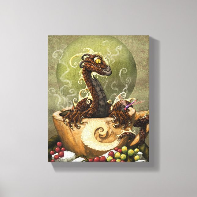 Coffee Dragon 8x10 Canvas Print Leinwanddruck (Vorderseite)