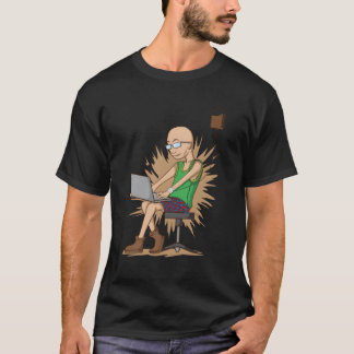 Coffee drinking Nerd chopping hangs on Coffee Drip T-Shirt