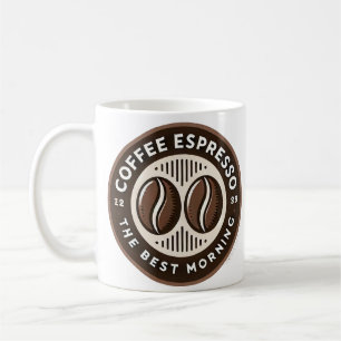 Coffee Espresso Label mit zeitgenössischem Design Kaffeetasse