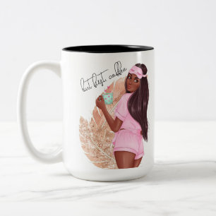 Coffee Faux Glitter Mädchen Haar Braun Pink Zweifarbige Tasse