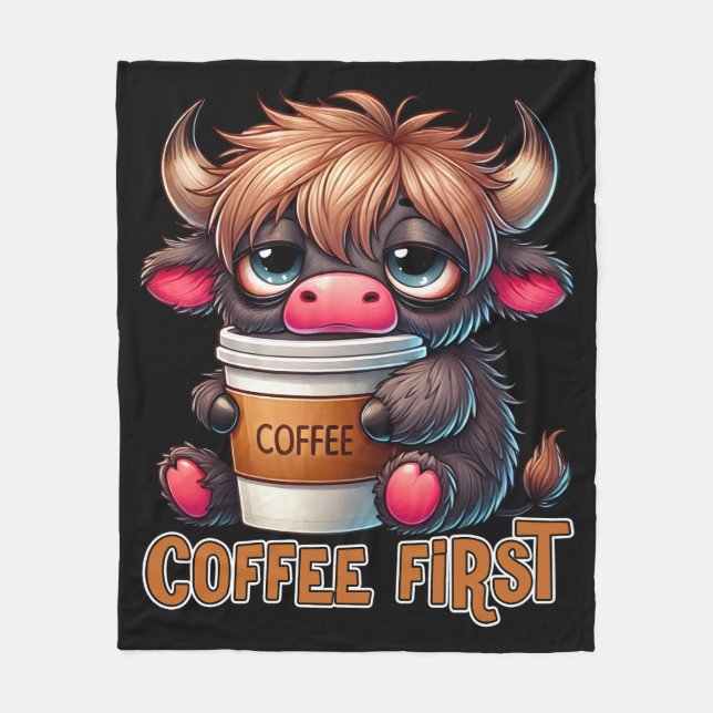 Coffee First Coffee Lover Gifts  Fleecedecke (Vorderseite)