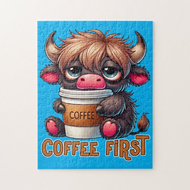 Coffee First Coffee Lover Gifts  Puzzle (Vertikal)