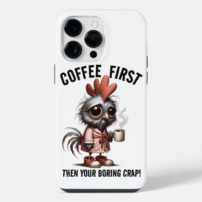 Coffee First Meme iPhone Hülle (Rückseite)