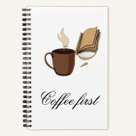 Coffee First Minimalistische Linienkunst Journal N Notizbuch