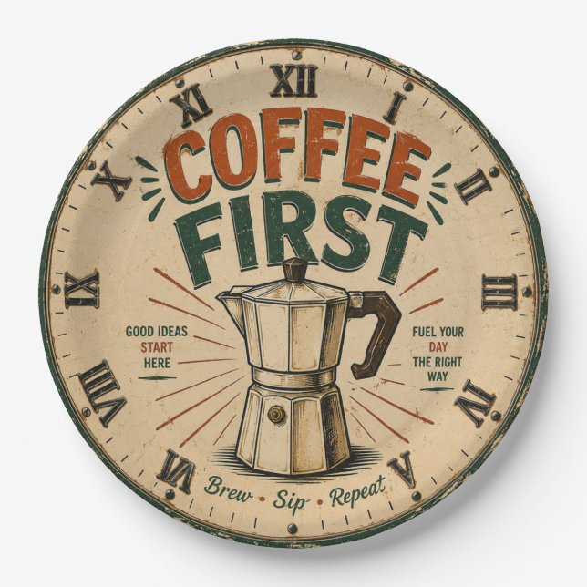 Coffee First  Pappteller (Vorderseite)