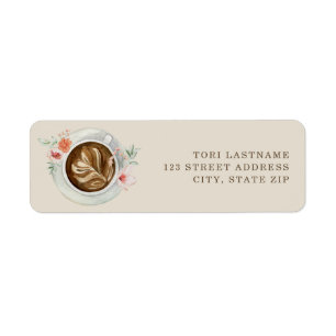 Coffee Floral A Baby Is Brewing Label