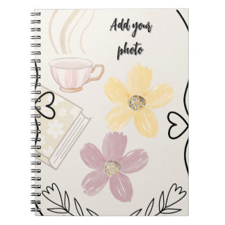 Coffee & Flowers Spiral Notebook for Book Lovers Notizblock