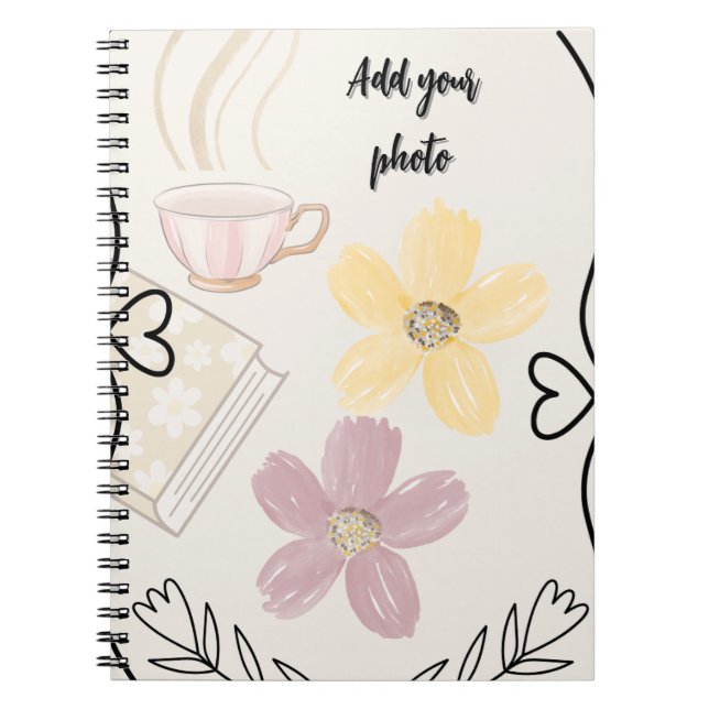 Coffee & Flowers Spiral Notebook for Book Lovers Notizblock (Vorderseite)