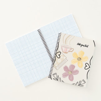 Coffee & Flowers Spiral Notebook for Book Lovers Notizbuch