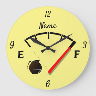 Coffee Fuel Gauge Full Thunder_Cove Große Wanduhr