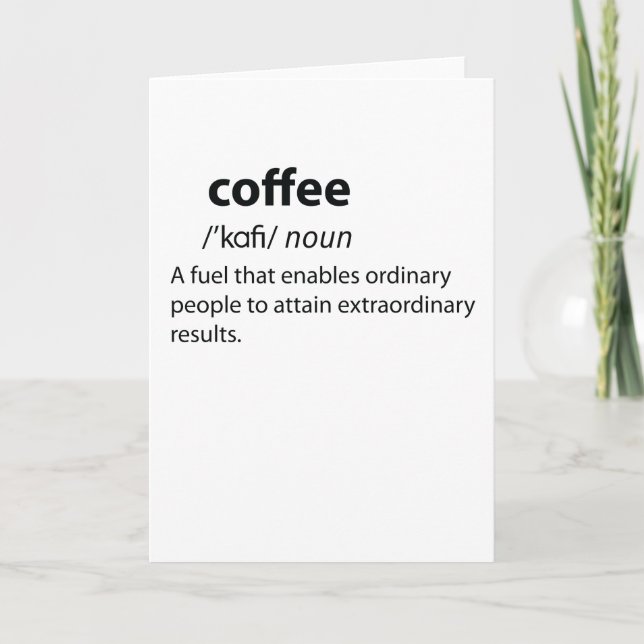Coffee Funny Dictionary Definition Feiertagskarte (Vorderseite)