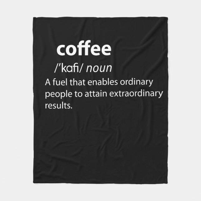 Coffee Funny Dictionary Definition Fleecedecke (Vorderseite)