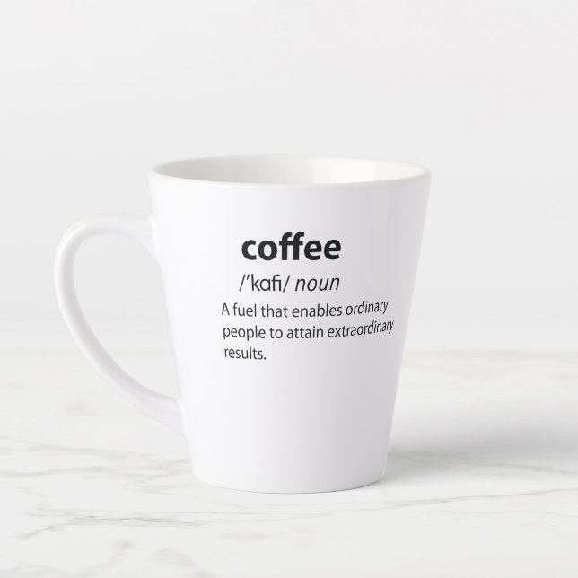 Coffee Funny Dictionary Definition Milchtasse (Links)