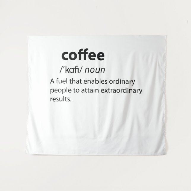 Coffee Funny Dictionary Definition Wandteppich (Vorderseite (Horizontal))