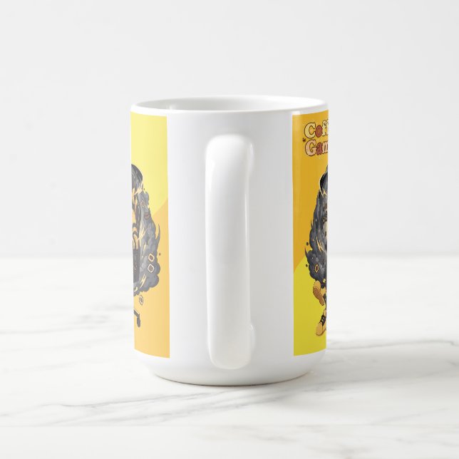 Coffee Gamer Anime Boy Yellow Aesthetic Art Kaffeetasse (Henkel)