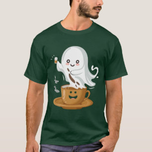 Coffee-Geist-T-Shirt – Süßer Kawaii-Café-Geist T-Shirt