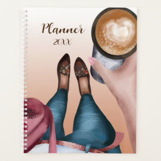 Coffee Girl Watercolor Planner Planer