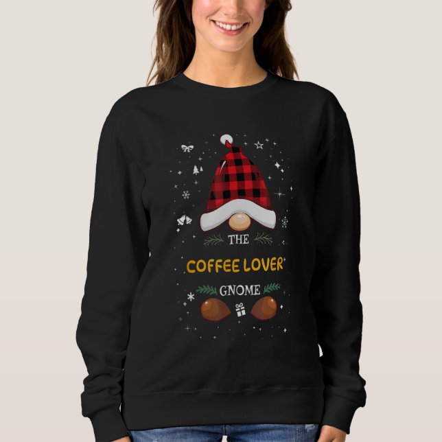 Coffee  Gnome Xmas Matching Family Christmas Pajam Sweatshirt (Vorderseite)