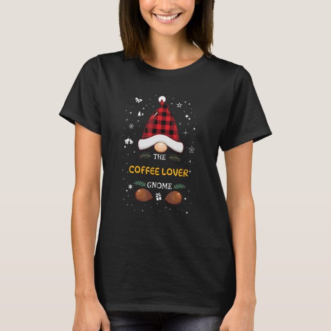 Coffee  Gnome Xmas Matching Family Christmas Pajam T-Shirt (Vorderseite)