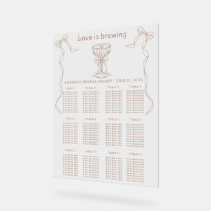Coffee Hand Drawn Brautparty Sitzkarte Acrylschild