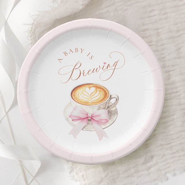 Coffee Heart Latte Baby Shower Pappteller (Von Creator hochgeladen)