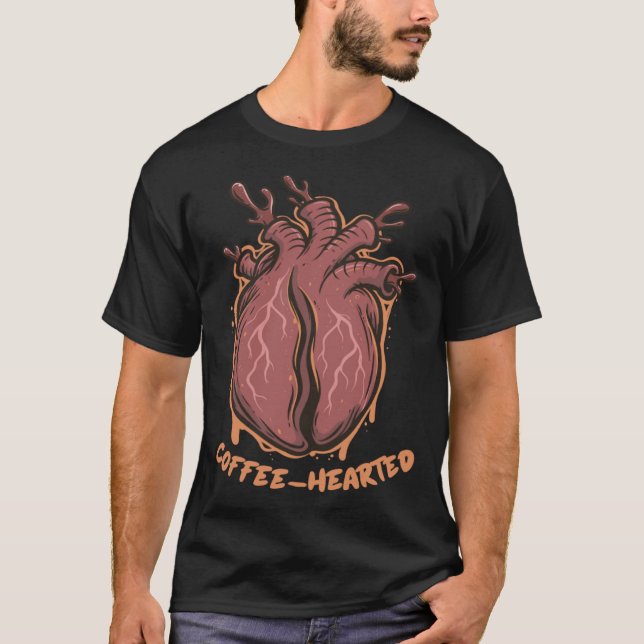 Coffee Hearted Heart Anatomy Caffeine Coffee Lover T-Shirt (Vorderseite)