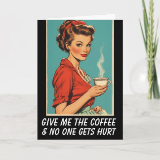 COFFEE HELLO RETRO HOUSEWIFE Greeting Card Karte