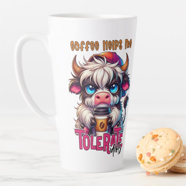 Coffee Helps Me Tolerate Idiots  Milchtasse (Beispiel)